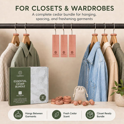 Ceddera Essential Cedar Bundle - closet use